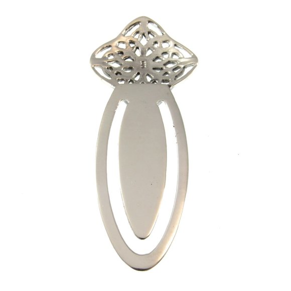 Solid 925 Sterling Silver Celtic Quaternary Knot Bookmark, Irish Page Marker - Picture 8 of 8